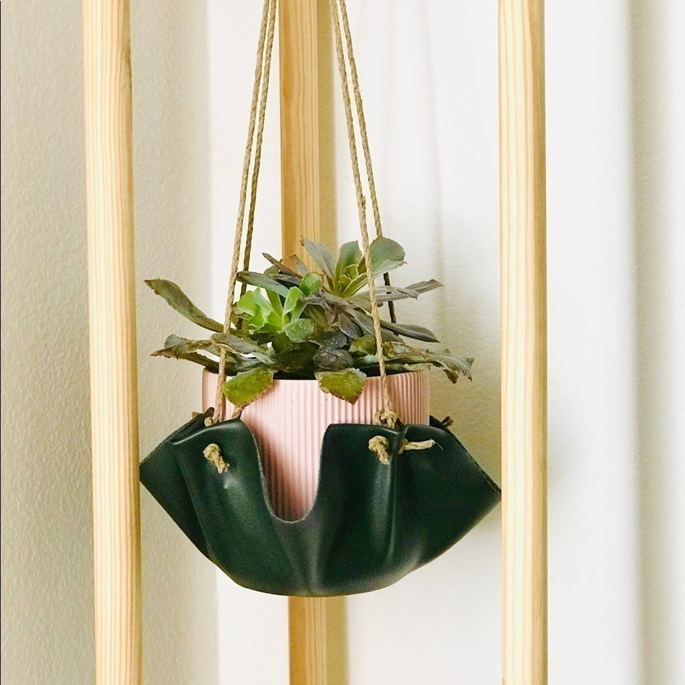 Hand-made Suspended Fabric Planter Holder - Picture 3 of 4